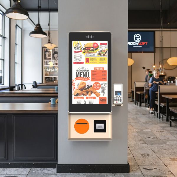 21.5 inch Screen Self Service Kiosk with 80mm Thermal Printer and Wall-mounted Fixing for Payment and Check In