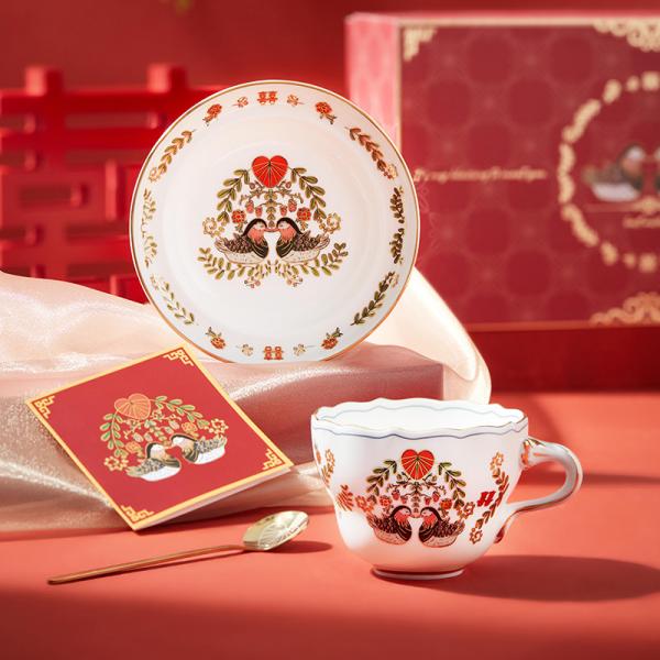 Ready To Ship In Stock 2Pieces Ceramic Cup And Saucer Set Dinnerware Ceramic Coffee Mugs