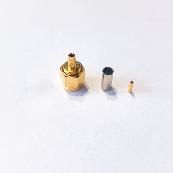 Gold-plated Brass SMA Connector 50 Ohm RF Male Connector DC-6GHz for RG316 Coaxial Cable