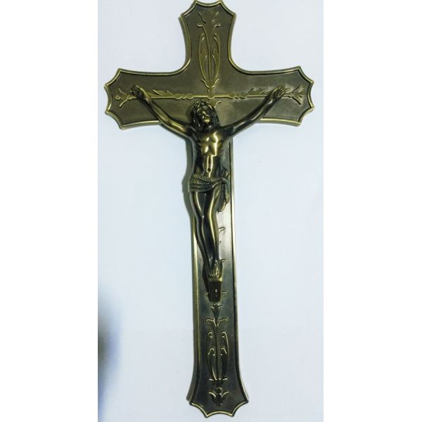 Крест и распятие Кроикс с Иисусом в украшении гроба замак цвета Замак 40*16км Д026А античном бронзовом