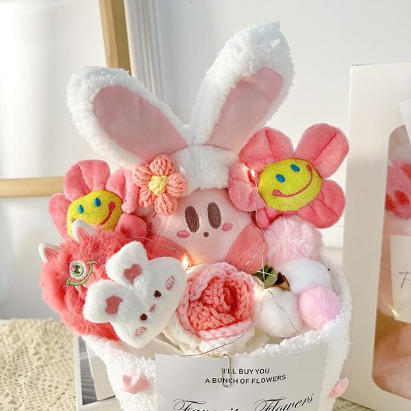 20x35cm Variety Dolls Cute Cartoon Doll Kirby Star Bouquet for Children's Day and Christmas Holiday Gift