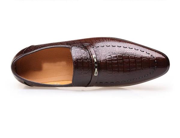 High Quality Men Business Leather Shoes Imitating Crocodile Pattern Leather Shoes