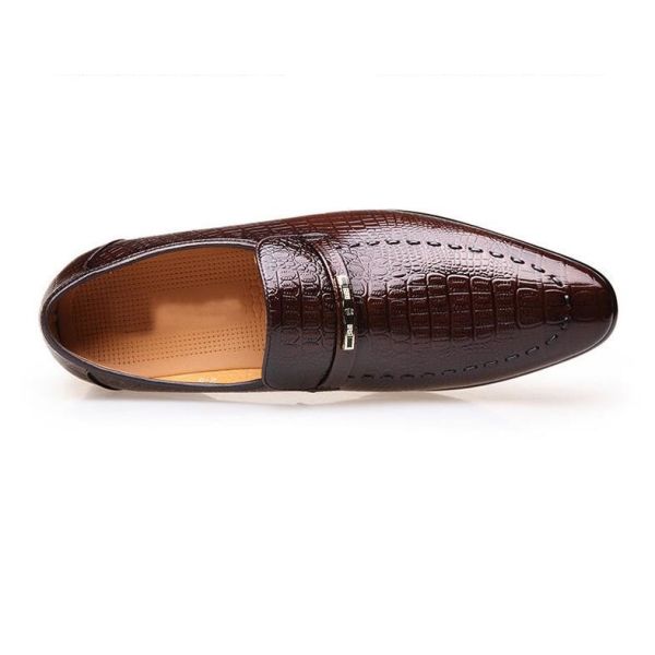 High Quality Men Business Leather Shoes Imitating Crocodile Pattern Leather Shoes