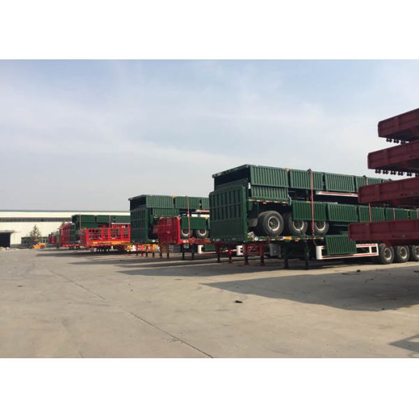ISO Dropside Semi Trailer Truck 3 Axles Semi Truck With Trailer