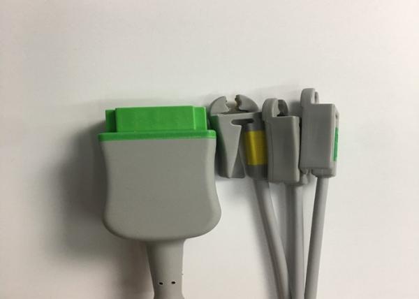 3 Cable de tronco de ECG de chumbo 2106309-002 com cabo de chumbo de agarrador integrado 12FT