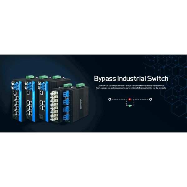 2*2B Industrial Optical Bypass Switch LC/SC Connector SM/MM DC24/48V Input