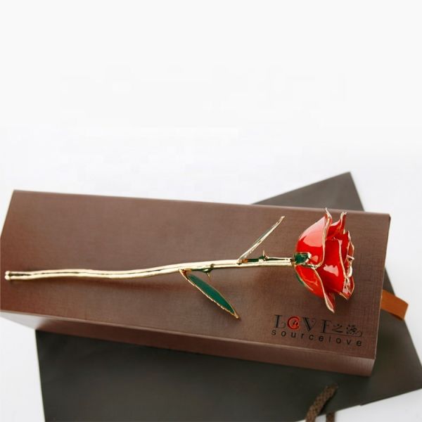 Anniversary Gifts 24k Gold Plated  Rose With  Gift Box Forever Gold Rose for Christmas ,valentine' s Day  Gifts
