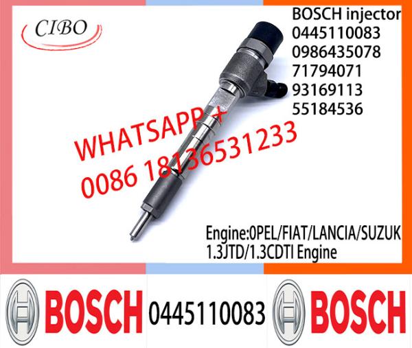 Injetor comum 0445110083 do trilho de BOSCH 0986435078 55192495 71791255 71794071 93169113 para 0PEL/FIAT/LANCIA/SUZUKI 1.3JTD