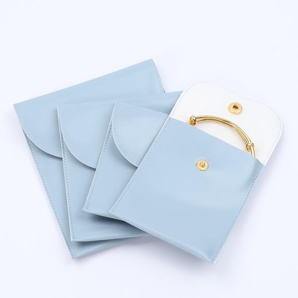 Biodegradable Fruit Leather Metal Snap Bag Jewelry Bag Jewelry Bracelet Necklace Ring Storage Bag Card Holder Custom Logo