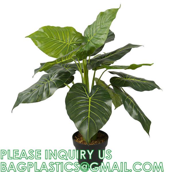 Artificial Monstera Deliciosa Plant 37 Fake Tropical Palm Tree, Perfect Faux Swiss Cheese Plants in Pot