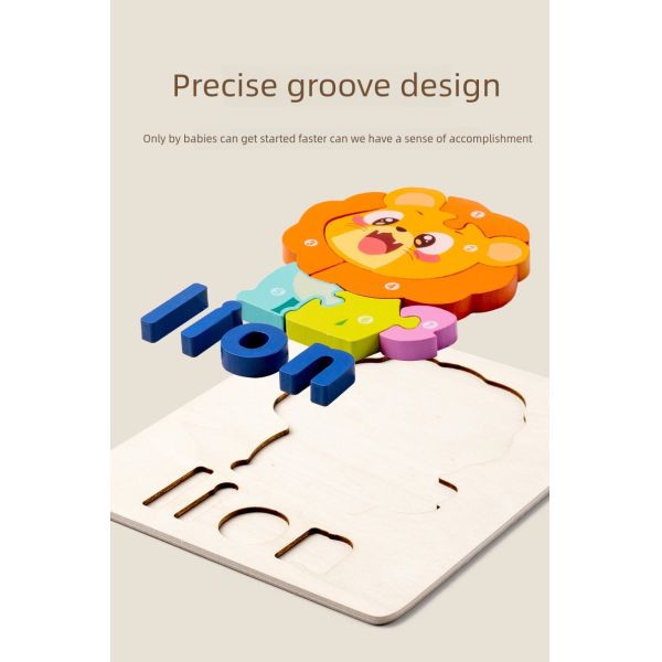 2025 Early Educational 3d Animal Traffic Jigsaw Game Children Cognitive Wooden Matching Puzzles Board Toys for Kids Boys Girls