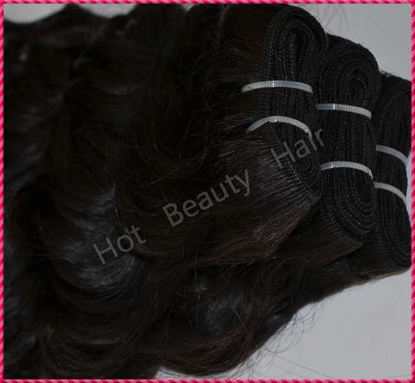 Black Remy Peruvian Virgin Human Hair Extensions 18 22 Loose Wavy Natural Wave