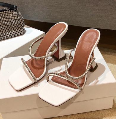 PATENT PU Ankle Strap High Heel Sandals Wine Glass Heel For Ladies