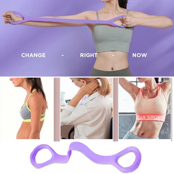 Figure 8 Fitness Resistance Band Arm Back Shoulder Exercise Elastic Rope Stretch Fitness Band For Physical Therapy Yoga