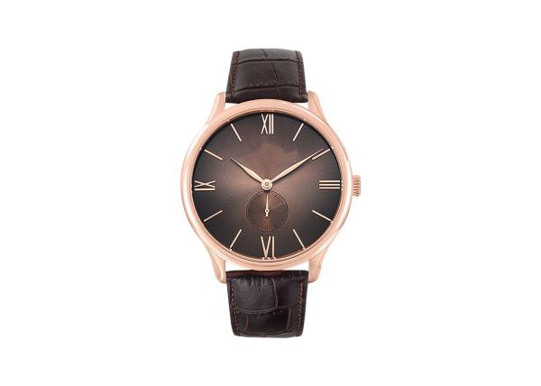 Stainless Steel Case Automatic Quartz Watch , Small Mens Leather Strap Watches