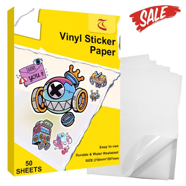 A4 Size Sticker Paper Waterproof Inkjet Labels - High Gloss Adhesive Sheets