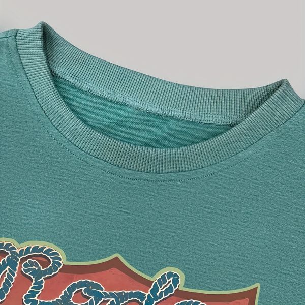 Casual Style Long Sleeve T-Shirt with Straight Hemline for Daily Wear in Fall/Winter Season