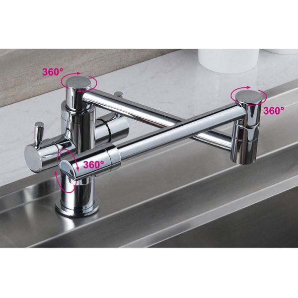 Wall Mounted Laundry Sink Faucet with Swivel Folding Function and Modern Design Style