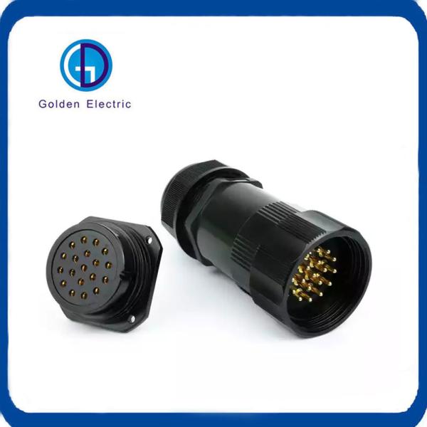 Multipin Electrical Plug Socket Connectors Safety Operation IP44 Panel Mounted Socket