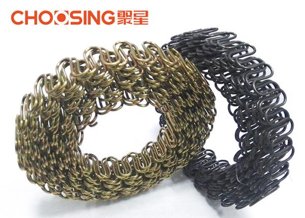 Economical 3.6mm In Roll Furniture Upholstery Zig Zag Springs Nosag Springs Black Color