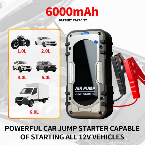 Multi Function Car Battery Jump Starter 12 Volt 32000mAh With Air Compressor Tire Inflator 3 - 150 PSI