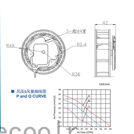 100x100x42mm Bracket Cooling Fan 12V Brushless Electric Stable