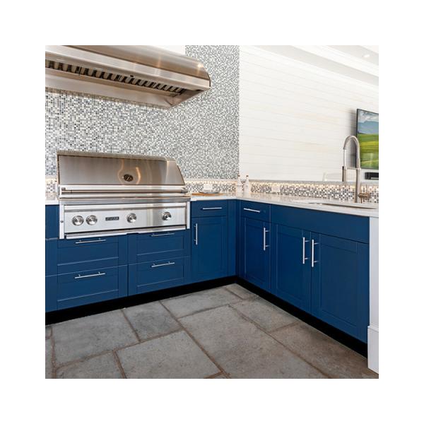 Armário de cozinha de aço inoxidável moderno do projeto simples exterior