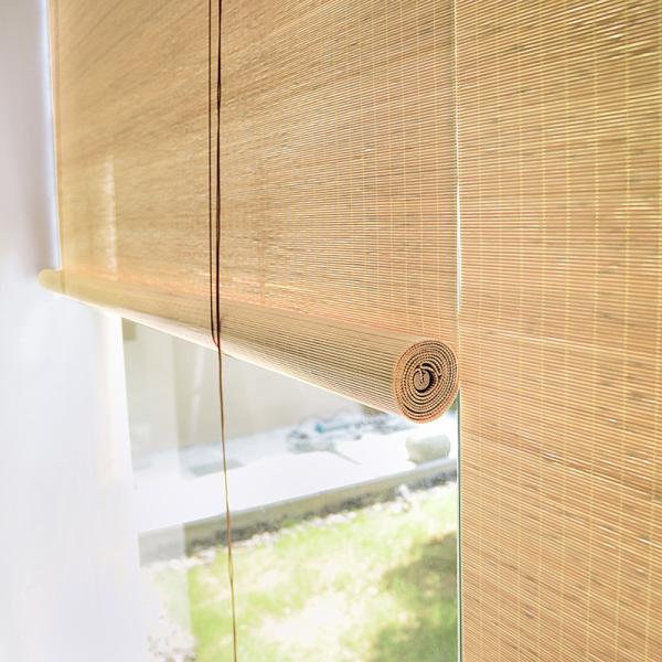 Light Filtering Bamboo Roller Blind Matchstick Bamboo Outdoor Roll Up Curtains