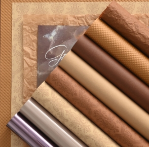 Autumn and winter coffee color embossed floral flower wrapping paper