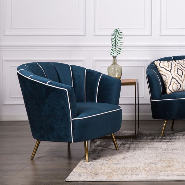 Modern fancy design living room furniture single seat sofa event wedding sofa stainless steel legs velvet sofa chair