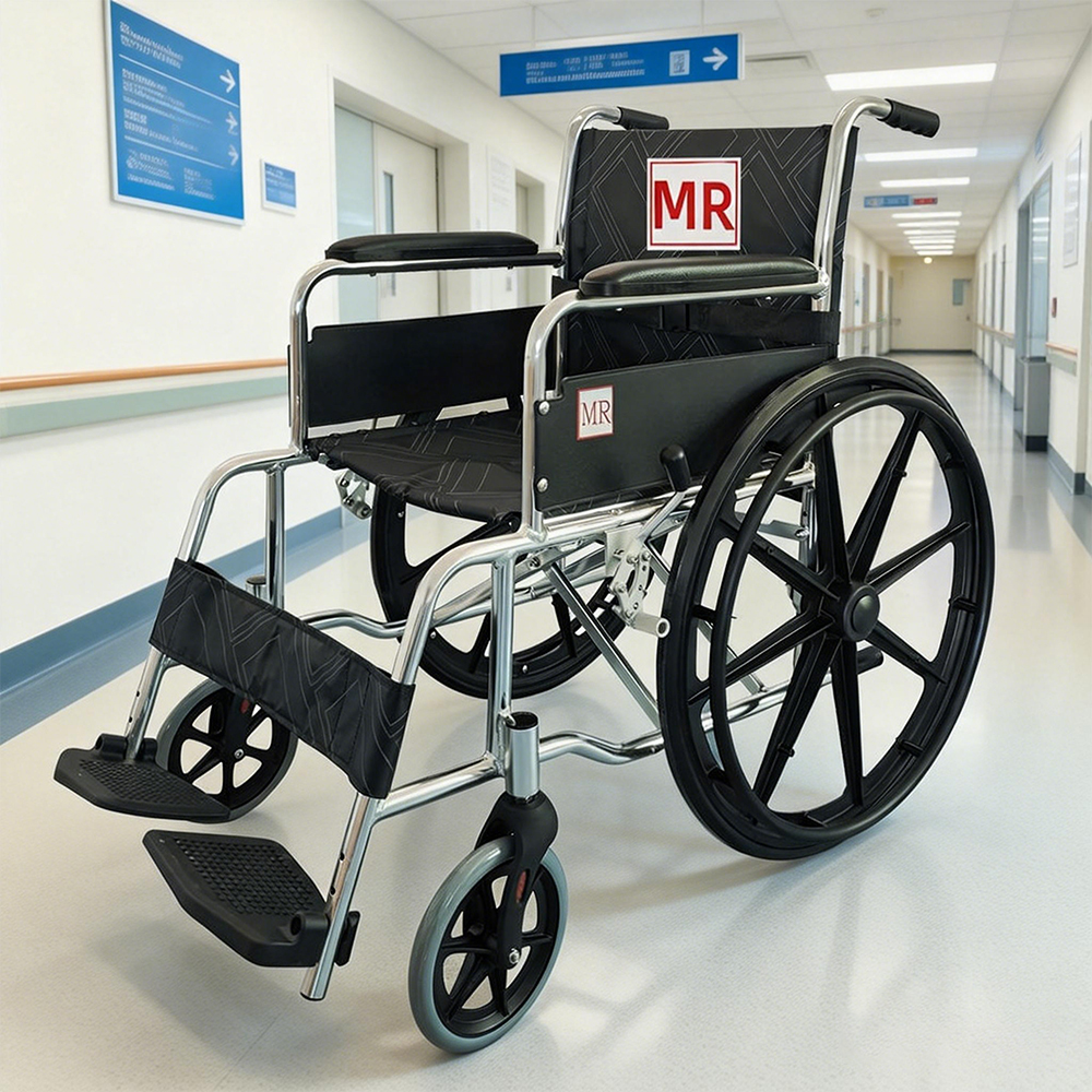 MR Dedicated Non-Magnetic Wheelchair 24-inch Manual Wheelchair Foldable Design MRI Department CE Certified