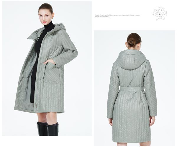 Long Padded Long Casual Coat Casual Spring Jacket Women'S Below Knee Length