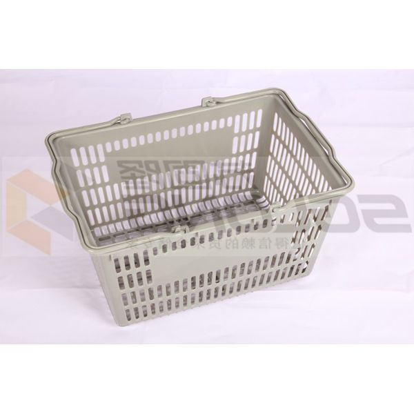 Aspecto excelente de las compras del supermercado de las cestas plásticas de la carretilla respetuoso del medio ambiente