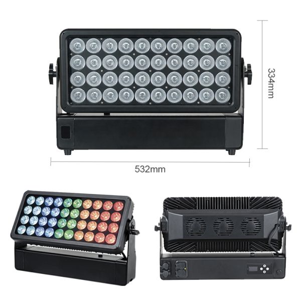 Professional Outdoor IP65 400W LED Floodlight Waterproof RGBW 4in1 Architectural Wash Light for Building Facade Landscape