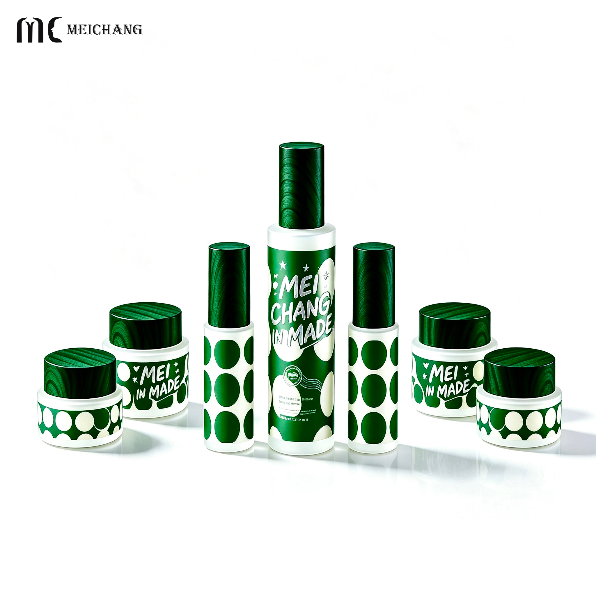 Custom Gradient Silver Electroplated Silk Screen Printed Frosted Glass Skincare Packaging Set with Multiple Dispensing Options