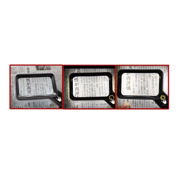 3 Light Dimmable Rechargeable Screen Magnifier LED ABS K9 Lens Touch Control 10 Min Auto Off Ergonomic Handle