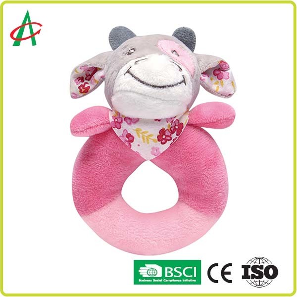Hochet de peluche de bébé d'ODM, peluche d'âne de bébé de 8.5CM