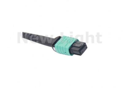 Núcleo do modo OM3 8 do cabo verde da fibra de MPO multi 10 medidores para QSFP/transceptor