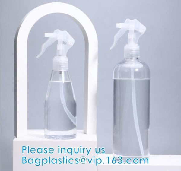As garrafas plásticas do pulverizador, reusáveis para as mãos limpas, médico, desinfetam, esterilizam, desgaseificação, desinfetante, disinfector