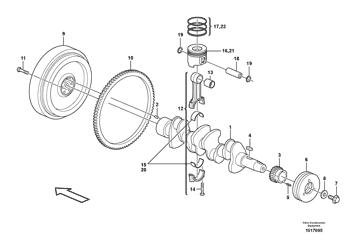 VOE15102066 Crankshaft Volvo.Heavy parts MC70B