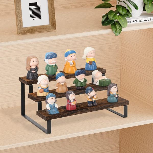 Wooden Display Stand Function Save Space 3 Tier Kitchen Counter Spice Rack Organizer