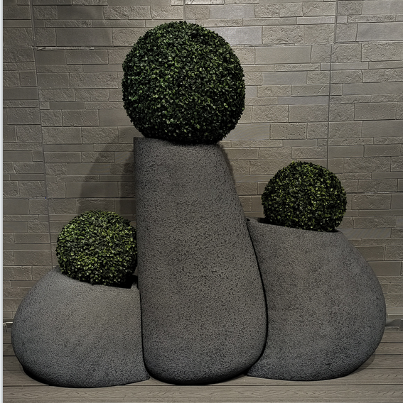 Комбо Чёрный Волокно Глинистый цветочный горшок Для Внутреннего Внешнего Посадки И Декорации