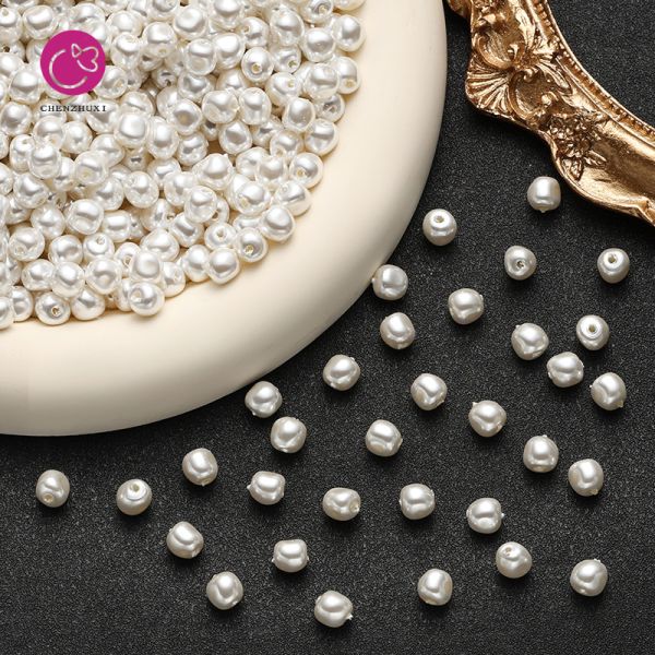 Hot Sale DIY Necklace Imitating Pearl Beads ABS Plastic Solid Color Bulk Beads Accessories Handmade Decorative Beads