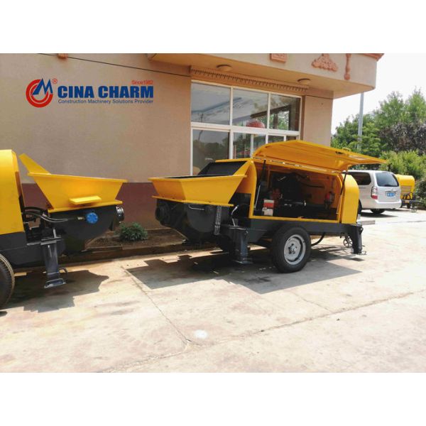 Remorque électrique/diesel a monté le rendement élevé 50m3/H de pompe concrète