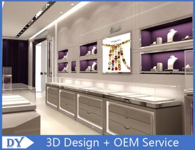 Confecção personalizada de boa qualidade, moda moderna, vitrine de joias de vidro de madeira, com luzes led decoradas.
