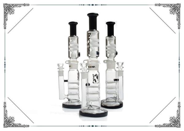 Custom 10 Inch Glass Bong Smoking With Triple Honeycomb Perc