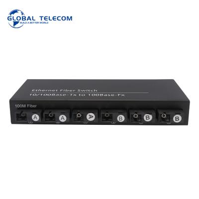 Single Mode Optical Fiber Transceiver 6 Fiber Port 2RJ45 Port