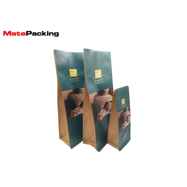 Customized Printing Coffee Bean Packaging Bags Kraft Paper Eco Friendly