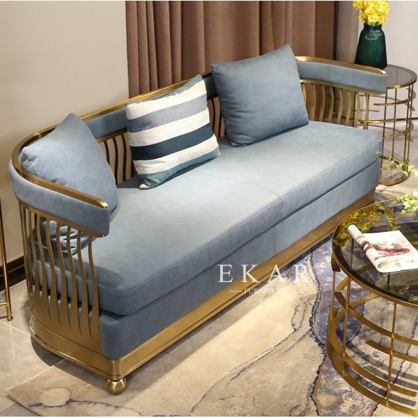 Fashion Modern Style Upholstery Metal Frame Leather 1+ 3 Seater Sofa set