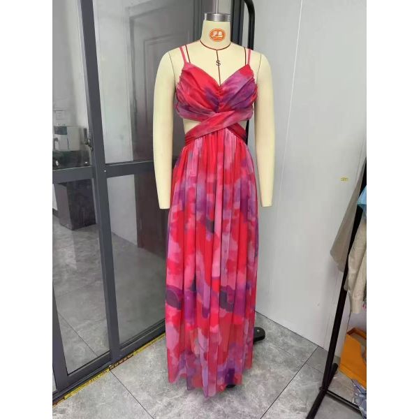 Elegant and Stylish Fitted Waist Maxi Dress - Floor-Length Long Dress